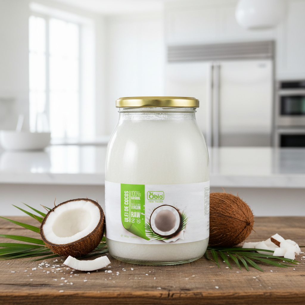 Ulei de Cocos Virgin Bio, Presat la Rece și Raw, 1000ml - Obio