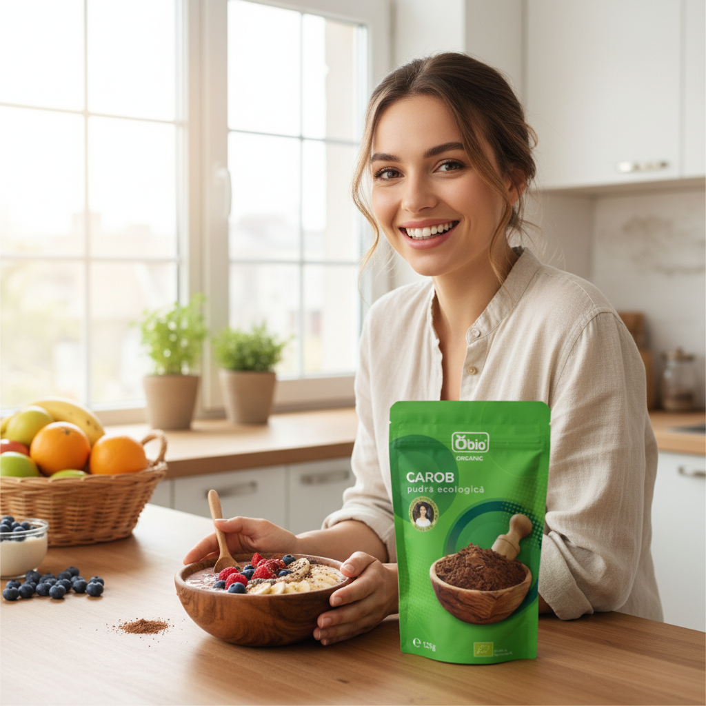 Pudră de Roșcove (Carob) Bio, 125g, Obio - Alternativa Naturală și Dulce la Cacao 3