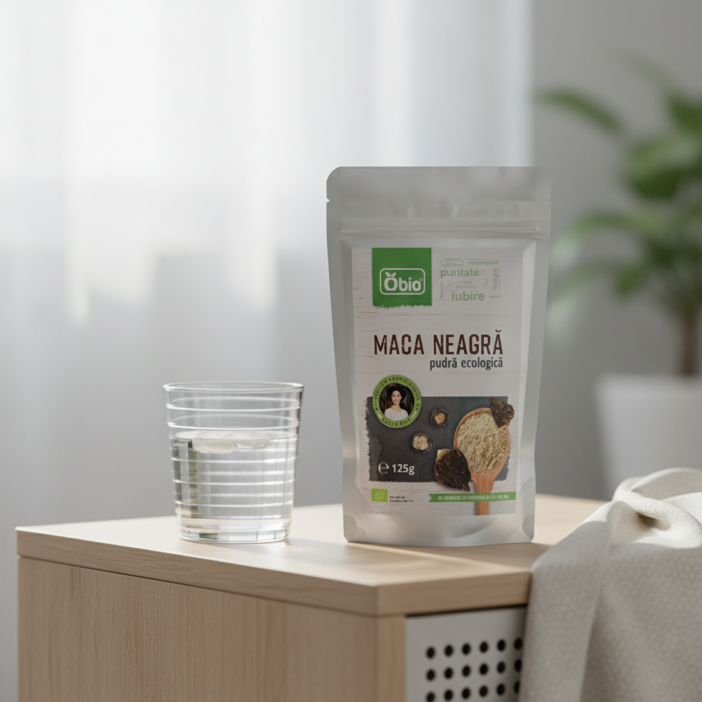 Maca Neagră Pudră Ecologică 125g Obio | Superaliment Adaptogen pentru Energie, Fertilitate și Vitalitate