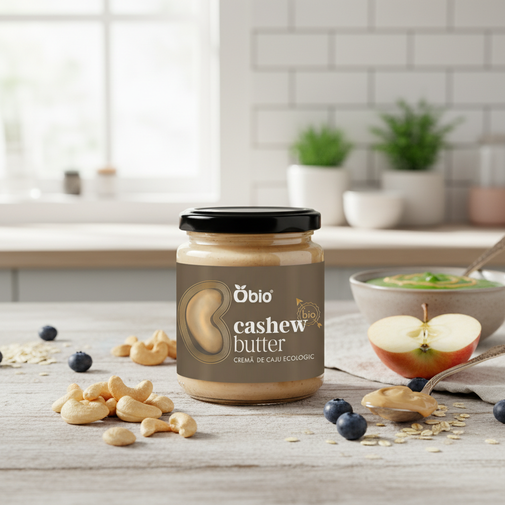 Cremă de Caju Bio Obio - Pastă Fină din Nuci Ușor Prăjite, 250g 2