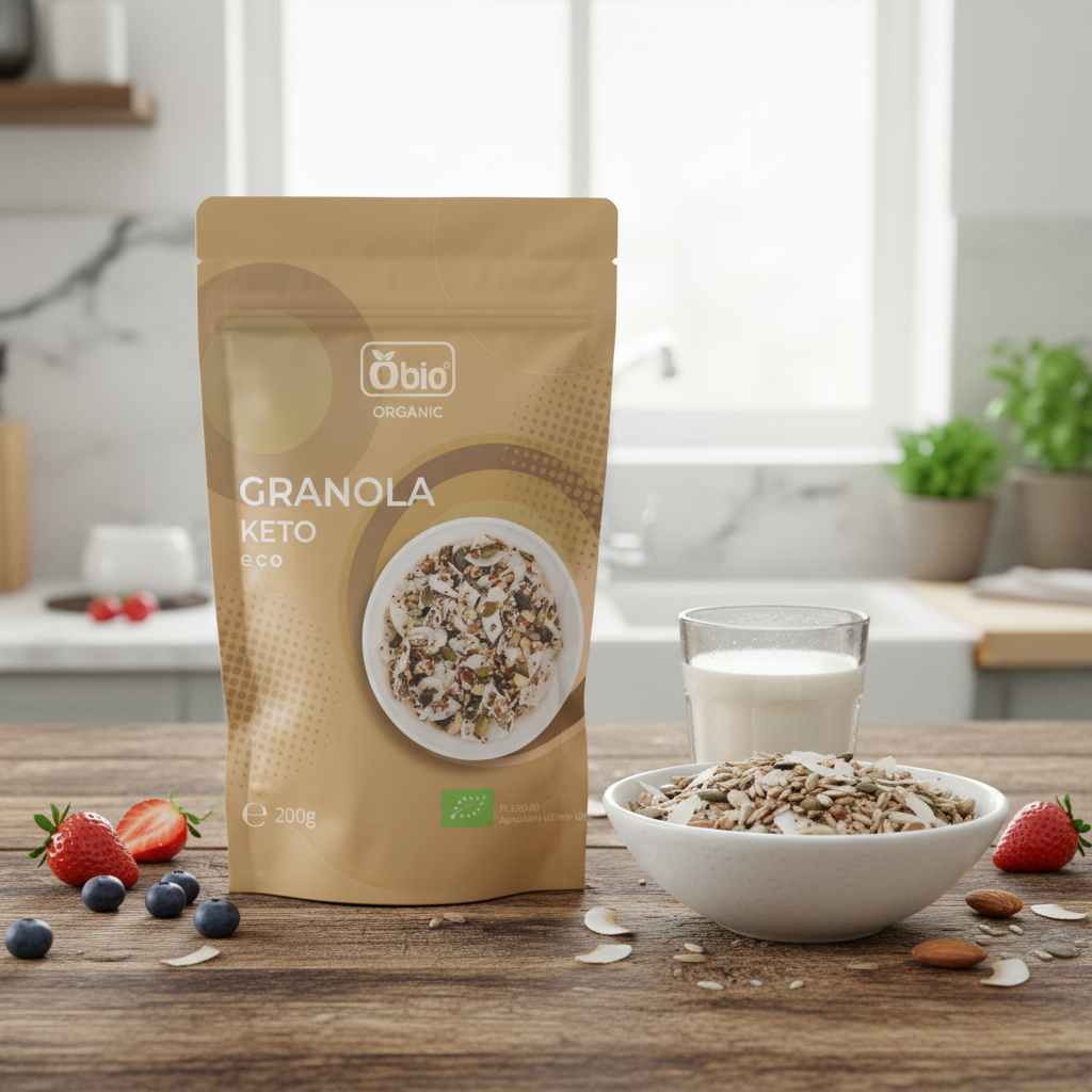 Granola Keto Bio Obio - Mix Crocant de Semințe și Cocos Low Carb 200g 2