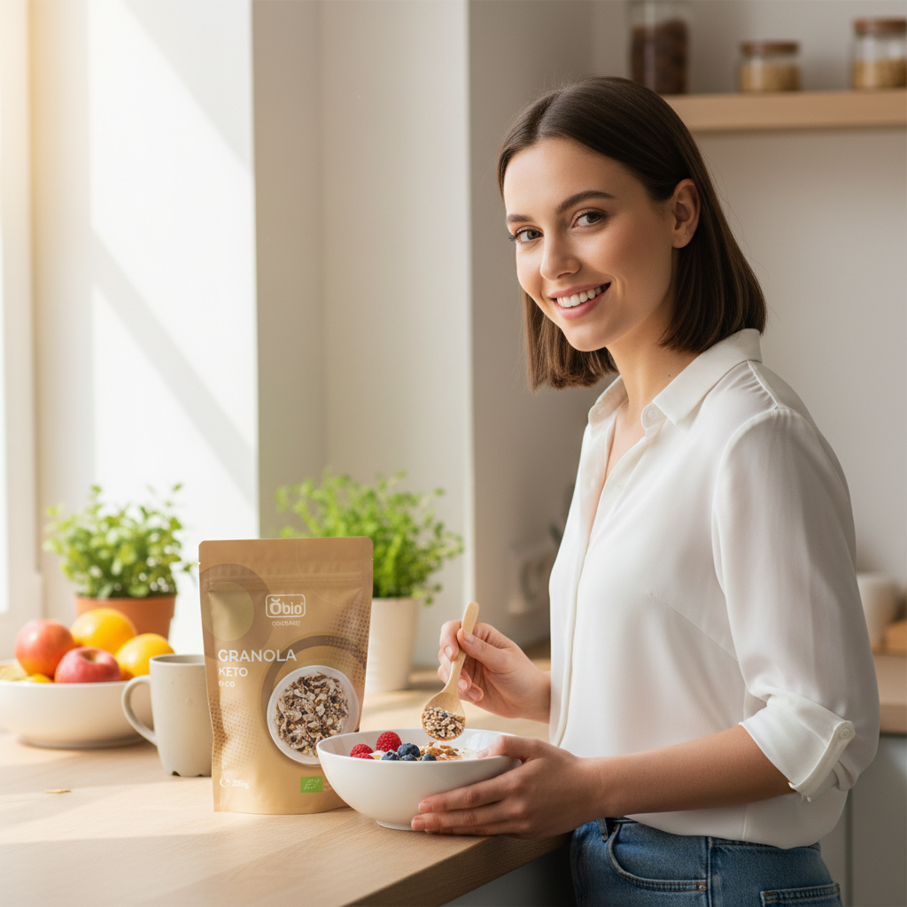 Granola Keto Bio Obio - Mix Crocant de Semințe și Cocos Low Carb 200g 3