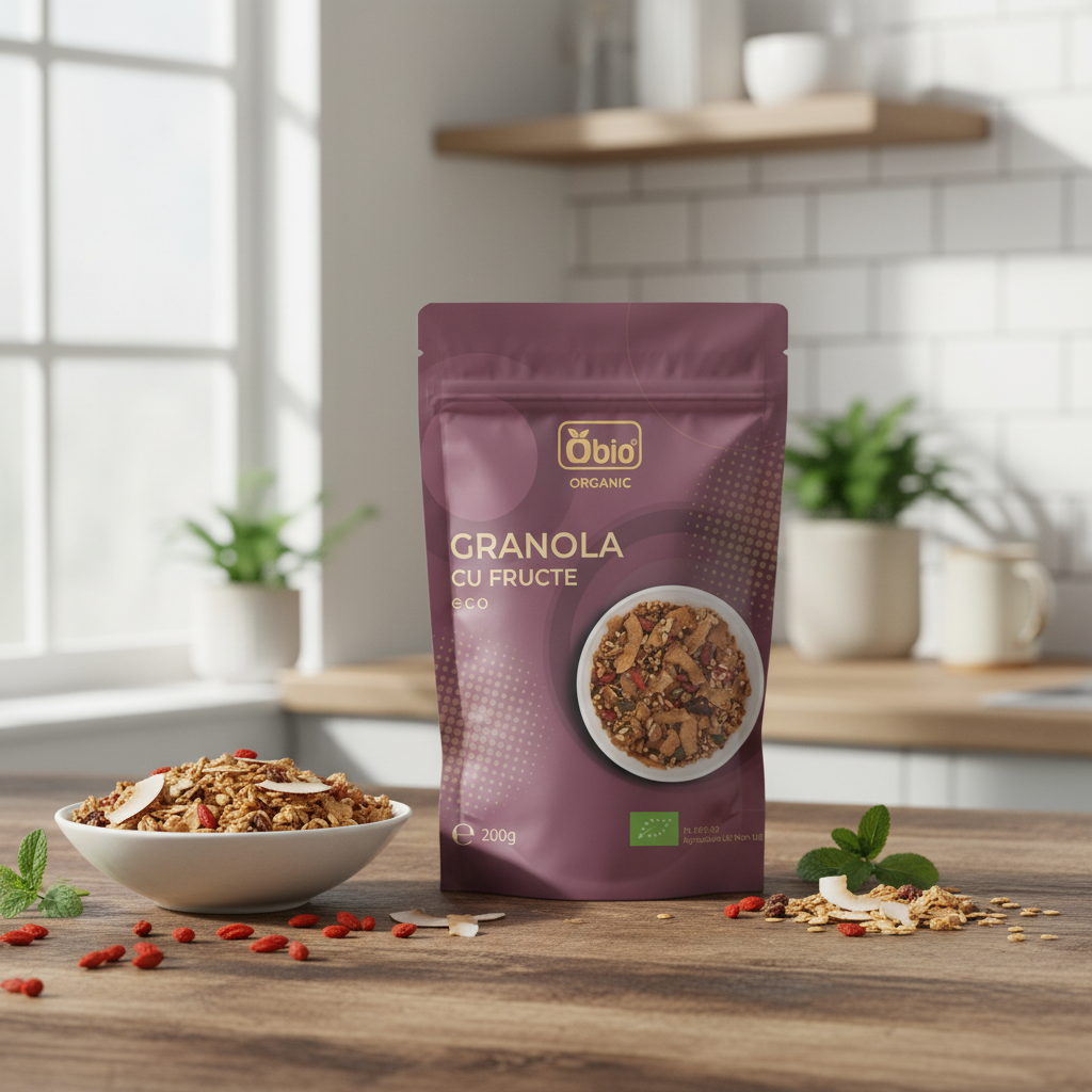 Granola Bio cu Fructe Goji și Cocos 200g Obio