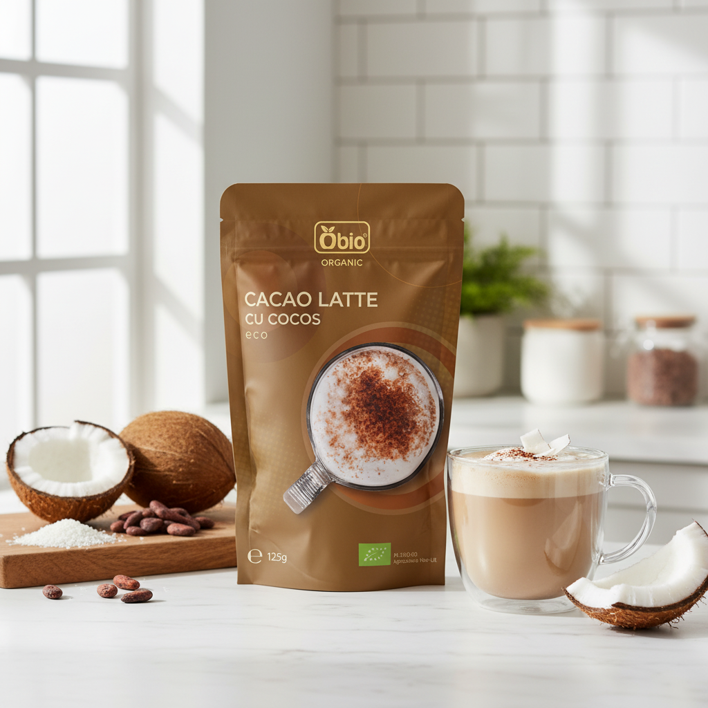 Cacao Latte cu Cocos Bio Obio 125g - Răsfăț Cremos și Natural 2
