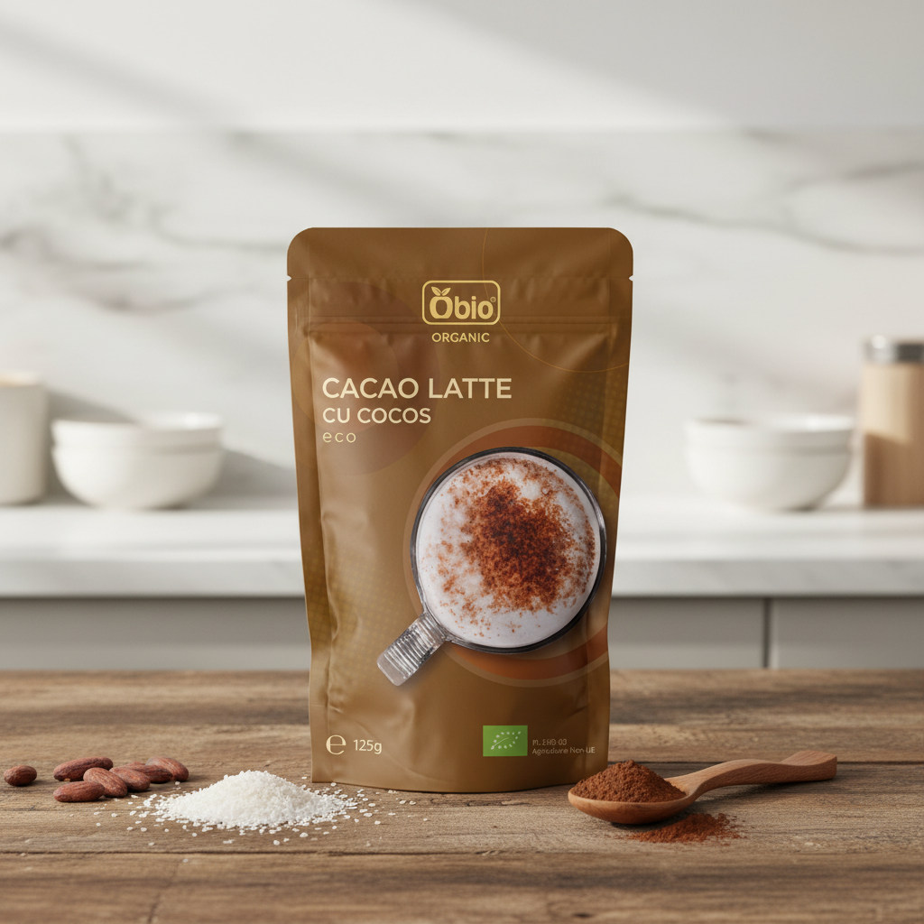Cacao Latte cu Cocos Bio Obio 125g - Răsfăț Cremos și Natural