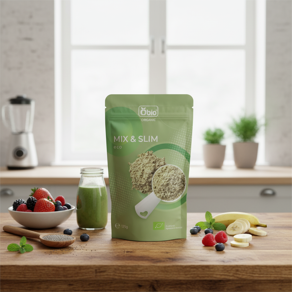 Mix & Slim Pudră Bio Obio 125g - Supliment Proteic Vegan pentru Controlul Greutății și Energie 2