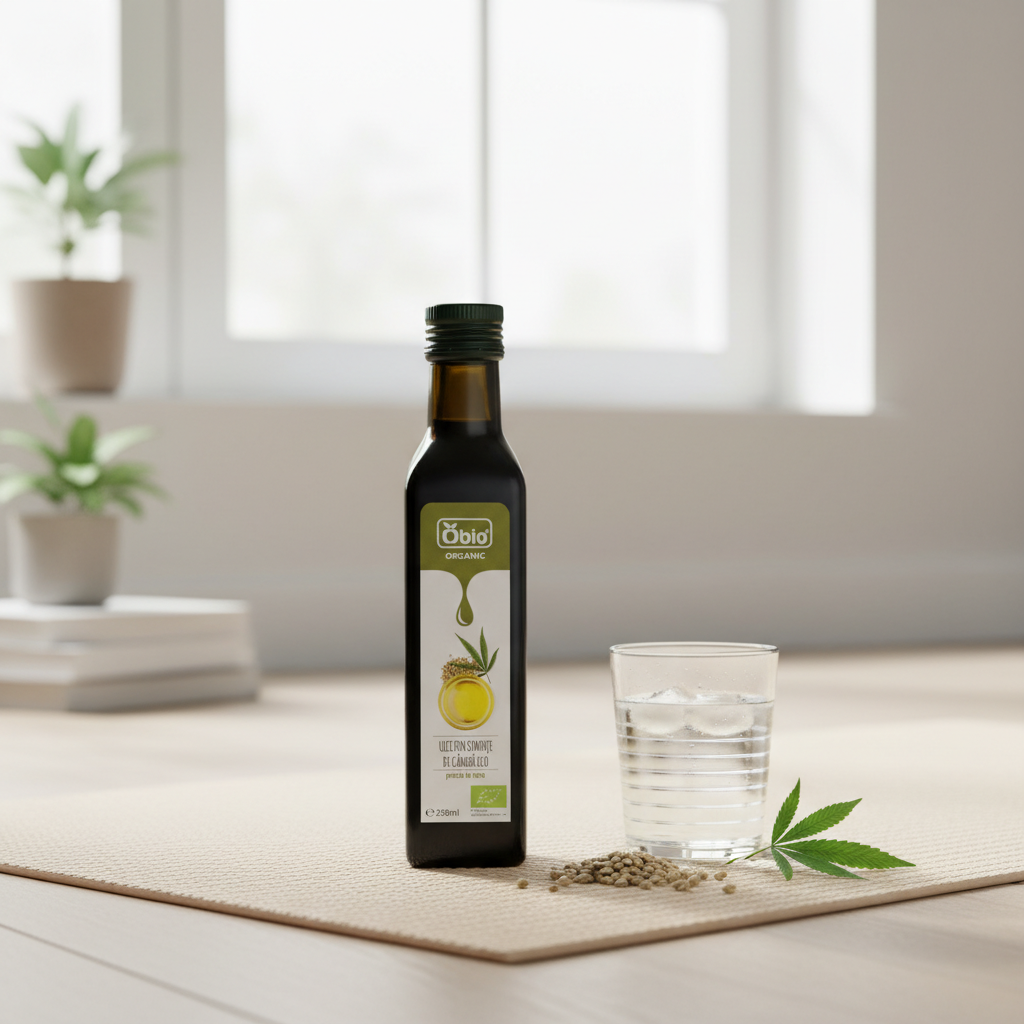 Ulei de Cânepă Bio Presat la Rece Obio 250ml - Sursă Pură de Acizi Grași Esențiali