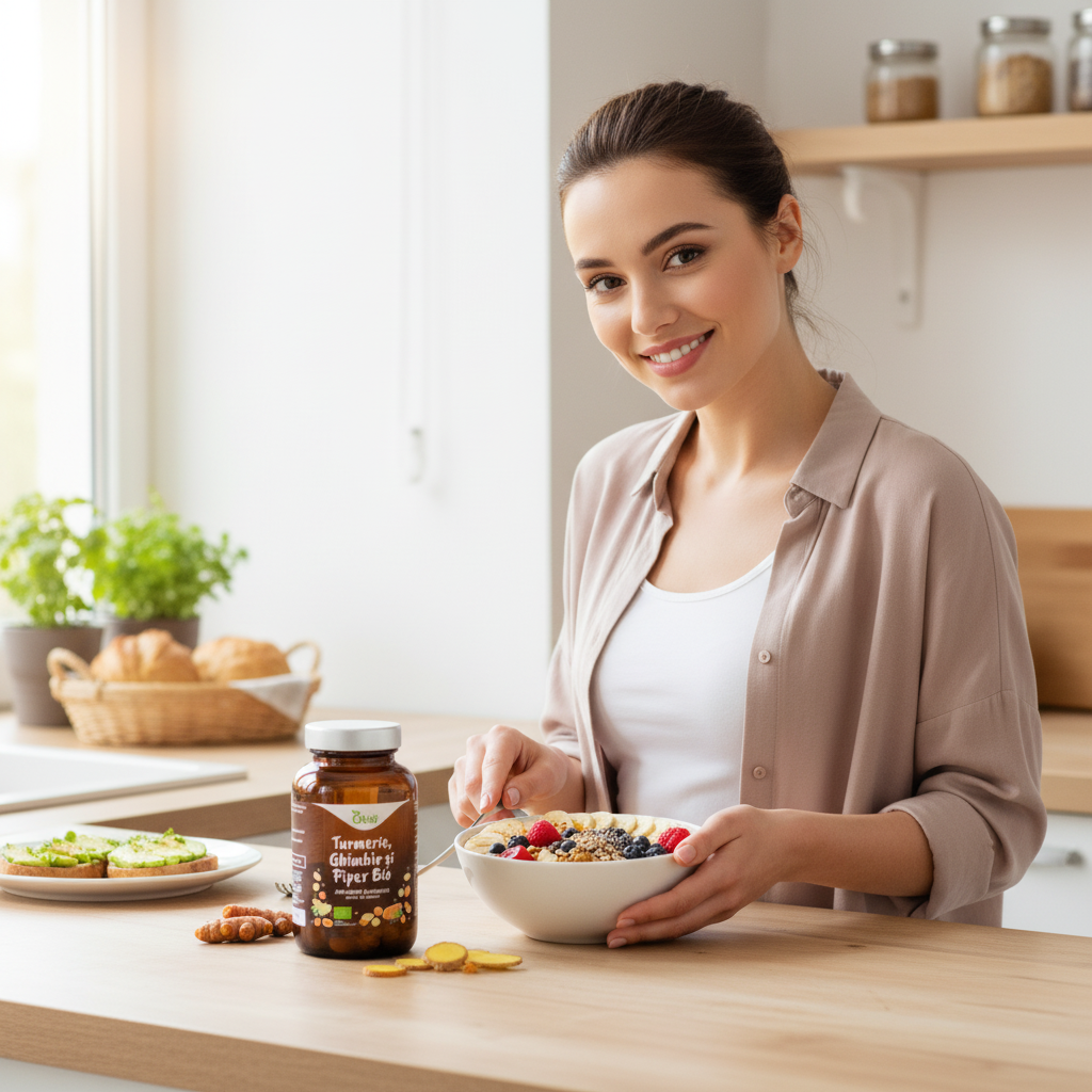 Supliment Bio cu Turmeric, Ghimbir și Piper Negru - 60 Tablete Obio 3