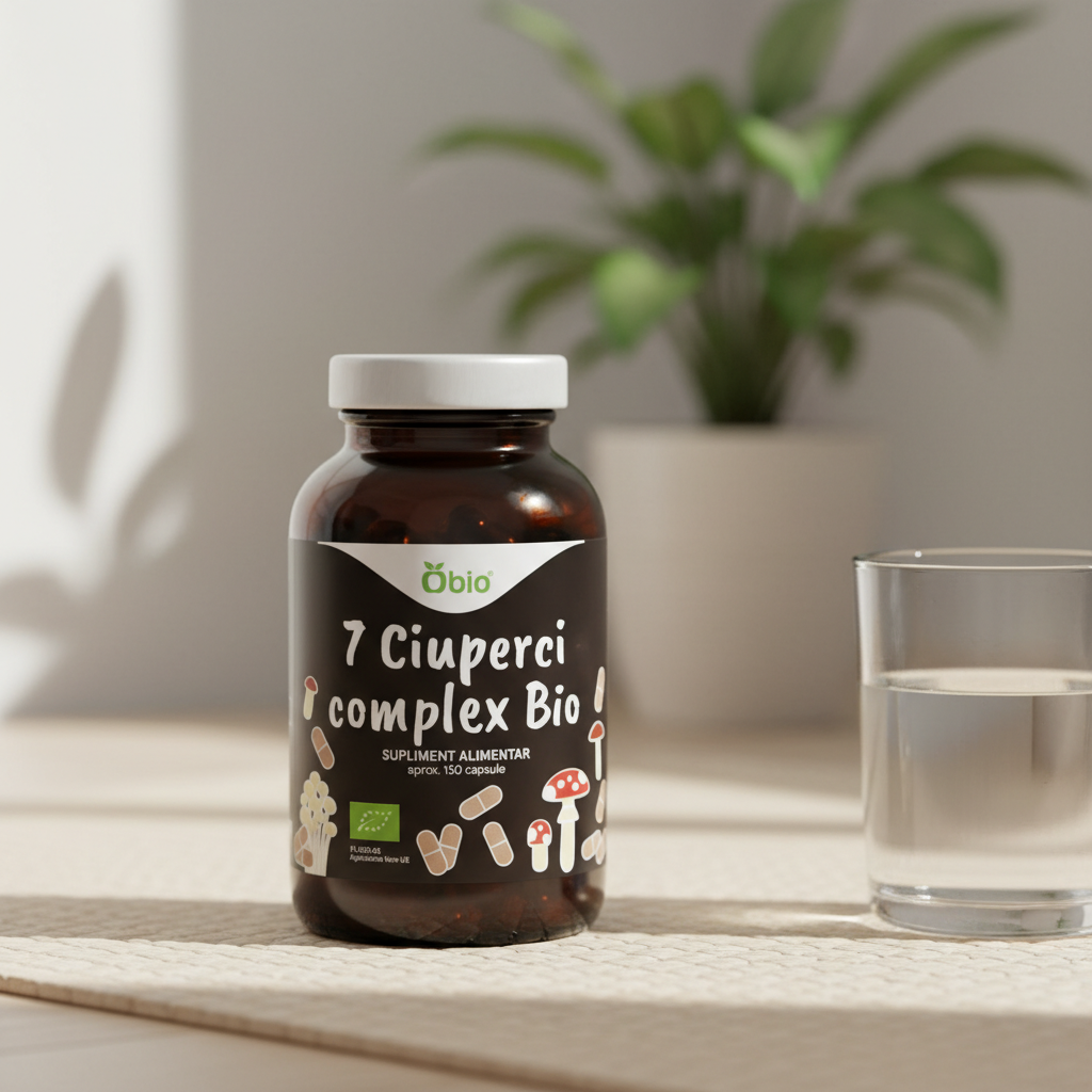 Complex 7 Ciuperci Medicinale Bio 150 Capsule - Imunitate și Vitalitate Obio
