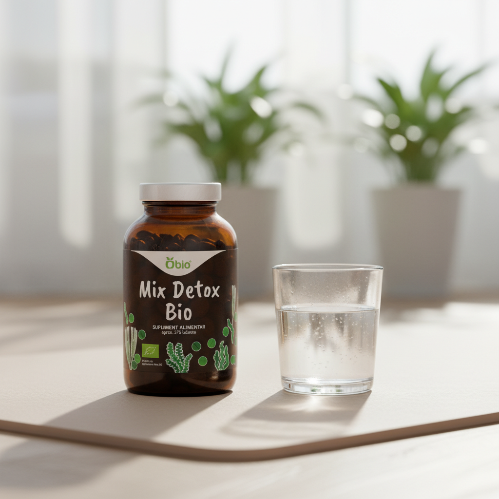 Mix Detox Bio Complex: Spirulină, Chlorella și Ierburi Verzi - 375 Tablete Obio