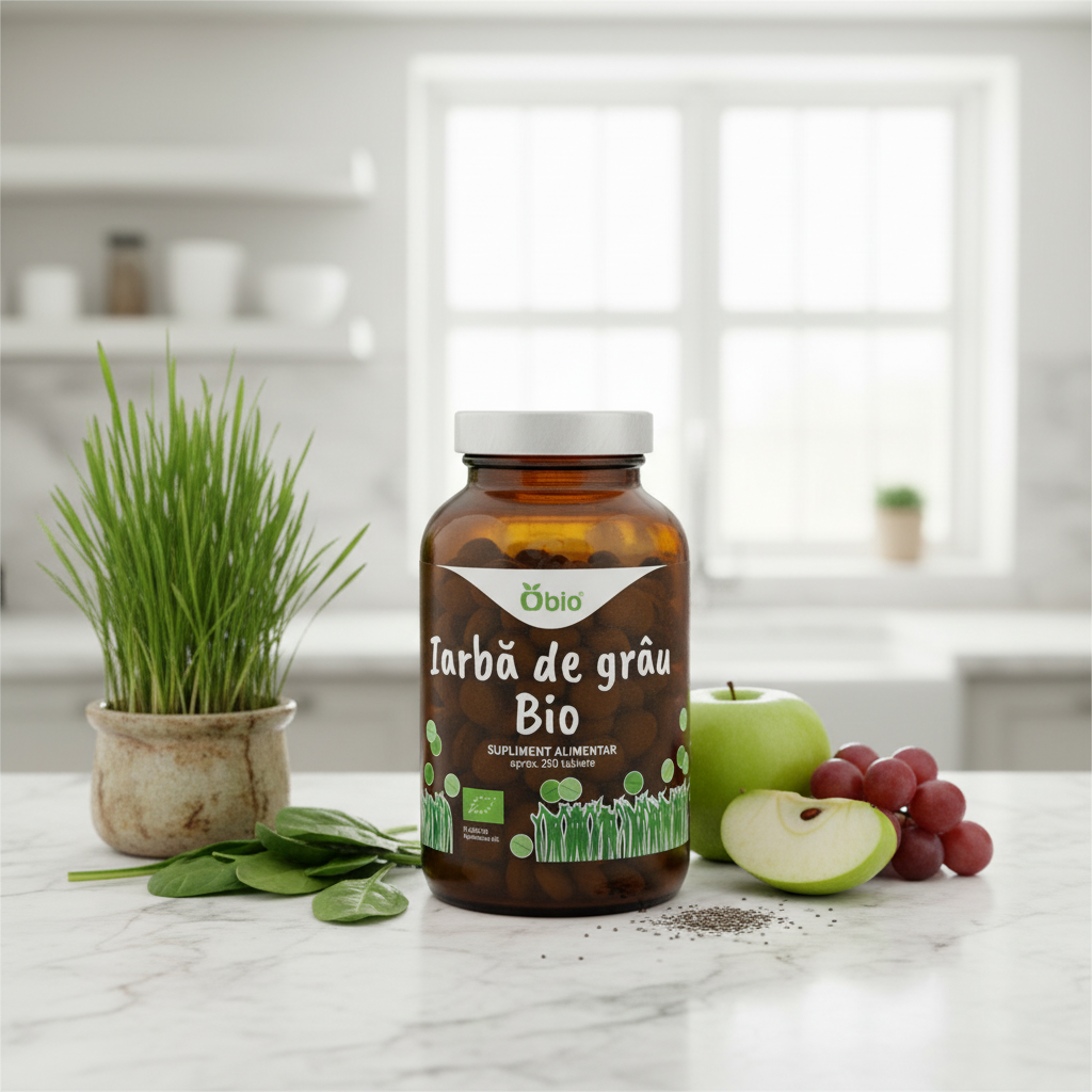 Iarbă de Grâu Bio Obio, 250 Tablete - Sursă Concentrată de Clorofilă și Energie 2