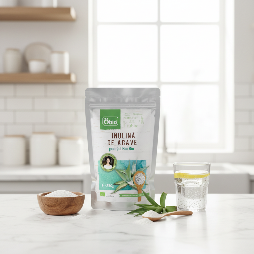 Inulină de Agave Pudră Bio 250g Obio – Prebiotic Natural și Sursă Excelentă de Fibre