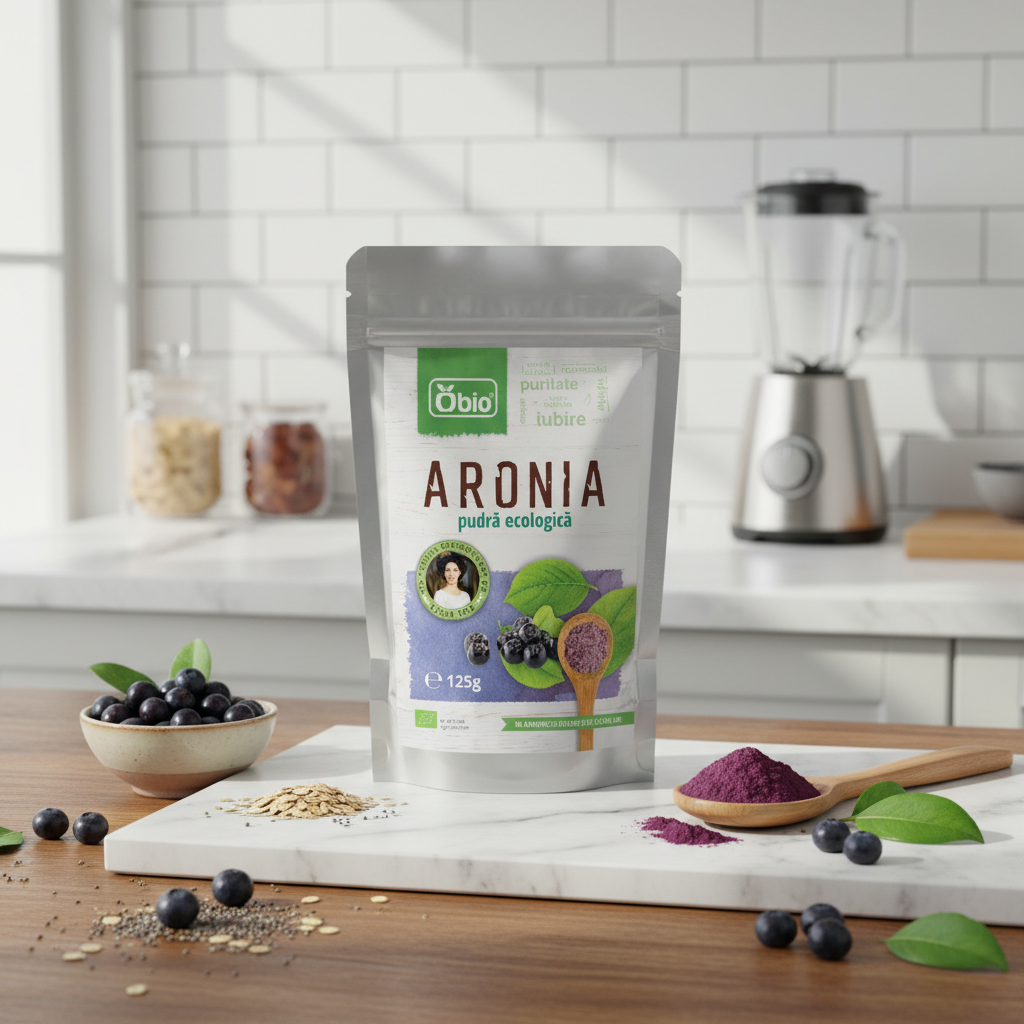Pudră Ecologică de Aronia Obio, 125g - Superaliment Bogat în Polifenoli 2