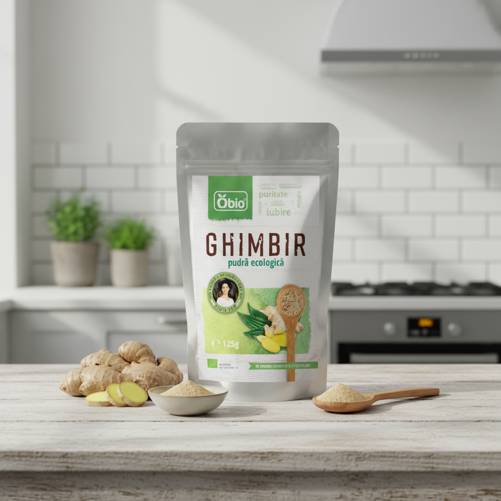 Ghimbir Pudră Bio 125g Obio - Condiment Pur, Antioxidant și Antiinflamator