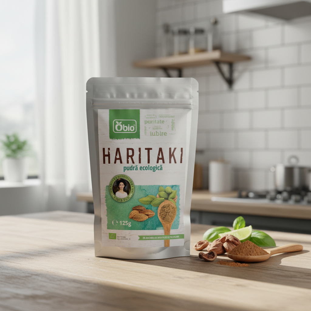 Haritaki Pudră Bio Obio – Regele Medicamentelor Ayurvedice pentru Digestie și Detoxifiere (125g)