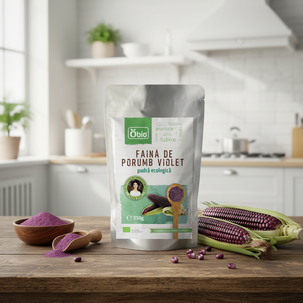 Făină de Porumb Violet Bio 250g Obio - Superaliment Antioxidant