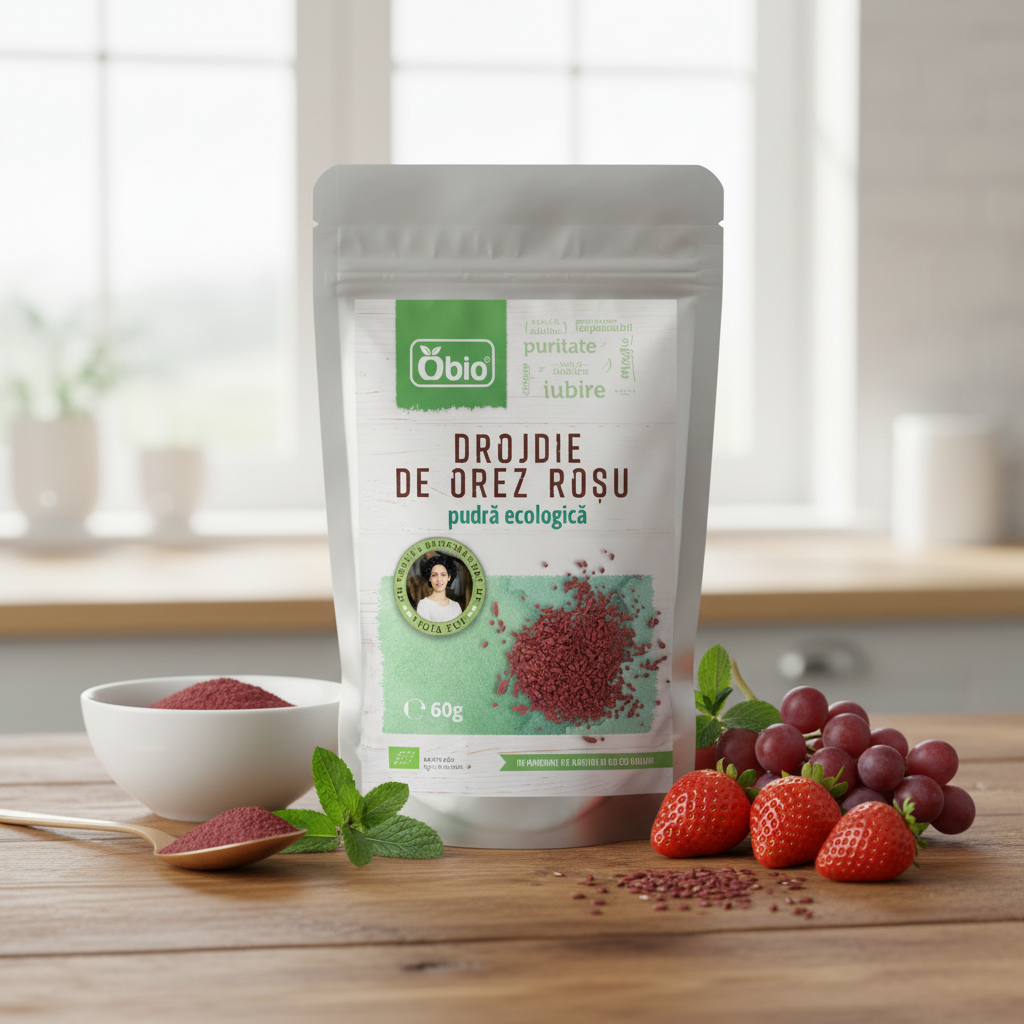 Drojdie de Orez Roșu Pudră Bio 60g Obio | Supliment Tradițional pentru Echilibru 2