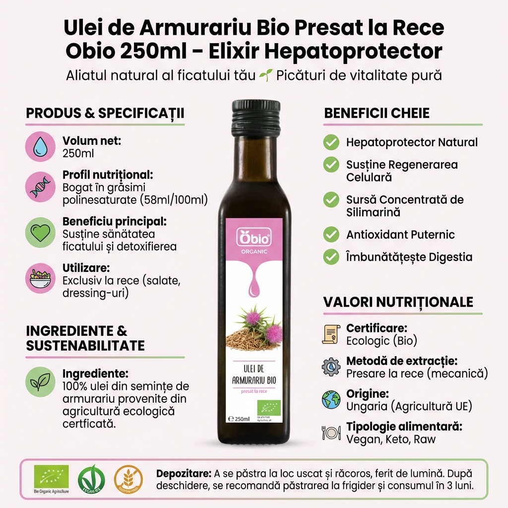 Ulei de Armurariu Bio Presat la Rece Obio 250ml – Elixir Hepatoprotector 4