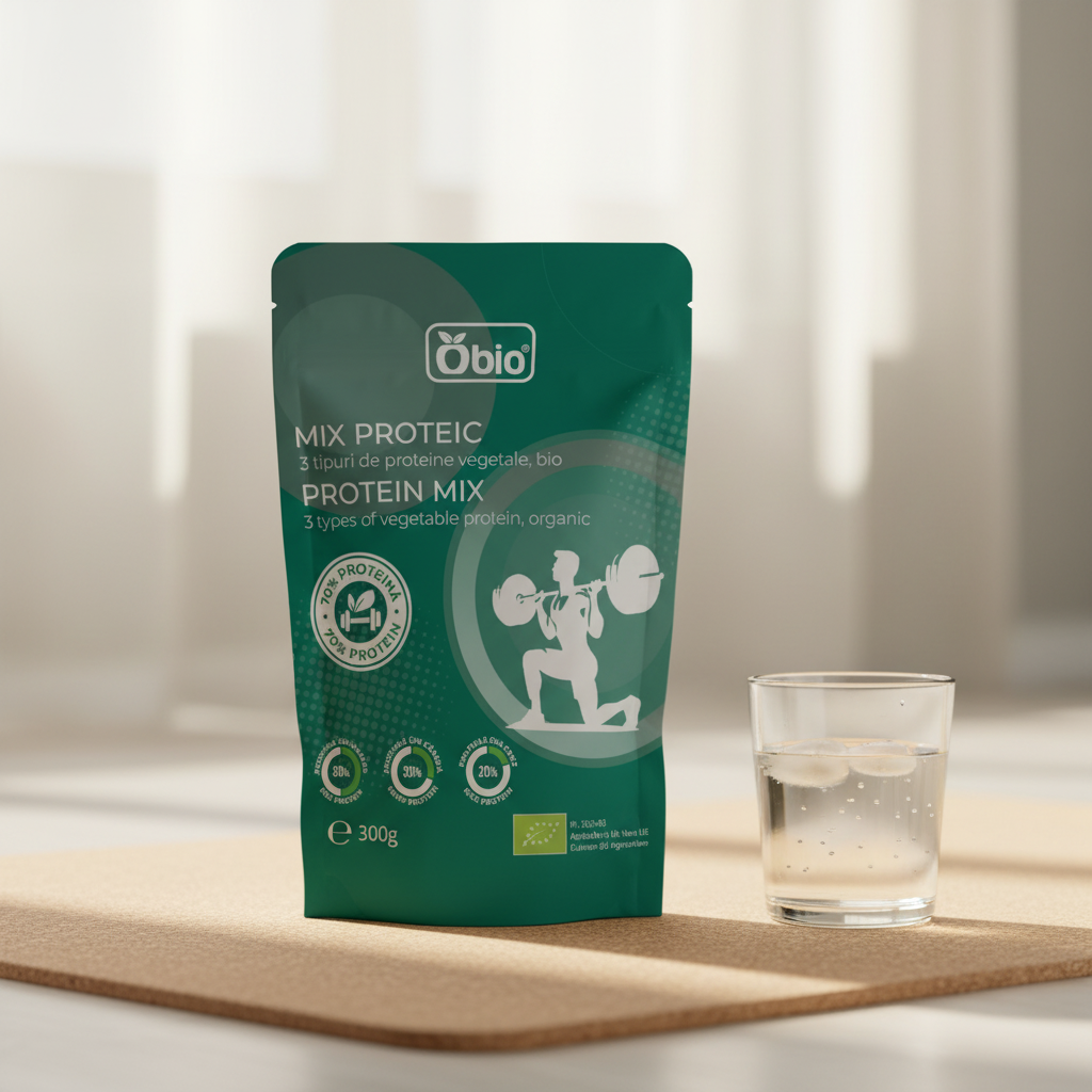 Mix Proteic Bio Obio 300g – Triplă Putere Vegetală din Mazăre, Cânepă și Orez pentru Performanță Naturală