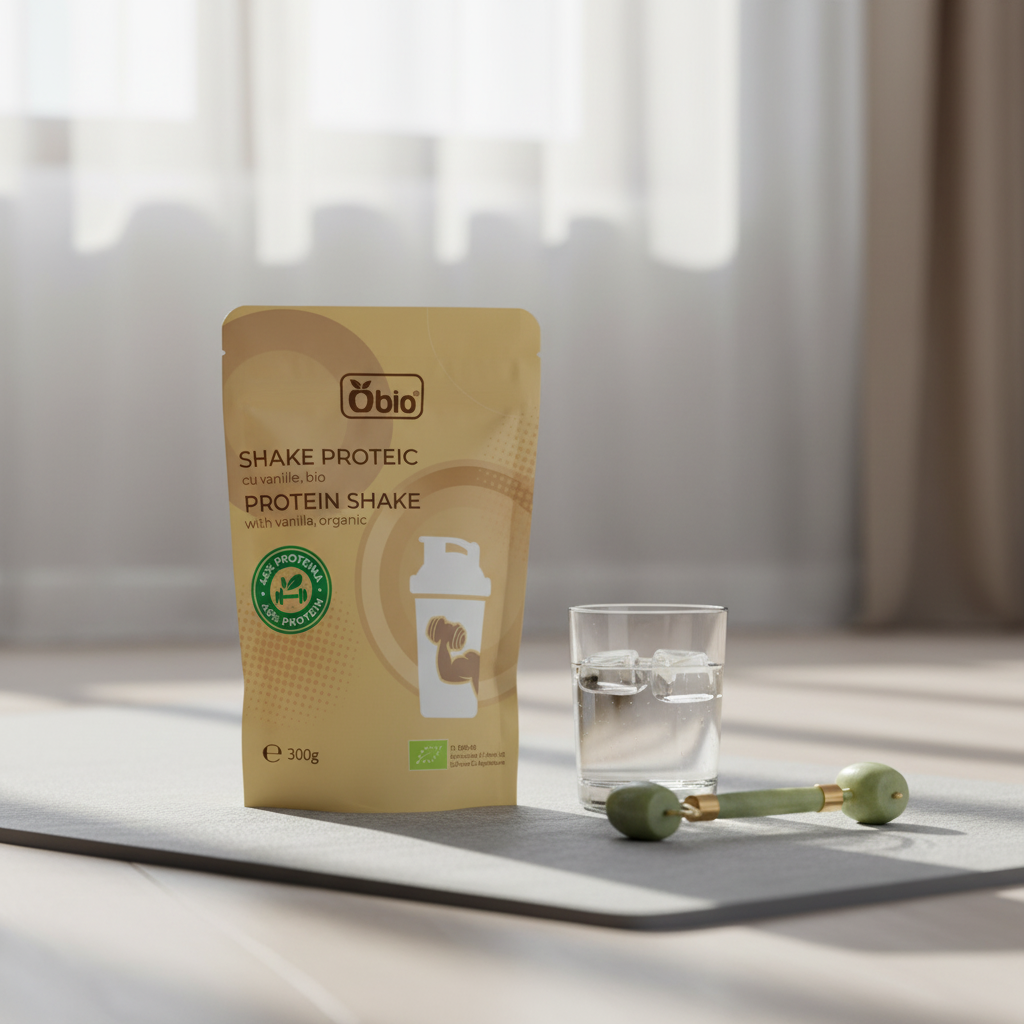 Shake Proteic Bio din Floarea Soarelui cu Vanilie Bourbon Fără Zahăr Obio 300g