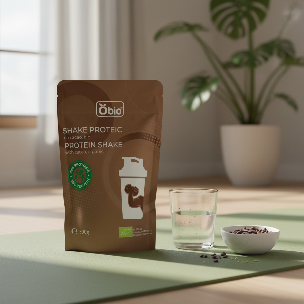 Shake Proteic Bio cu Cacao și Îndulcitor Natural 300g Obio - Sursă Vegetală Premium 2
