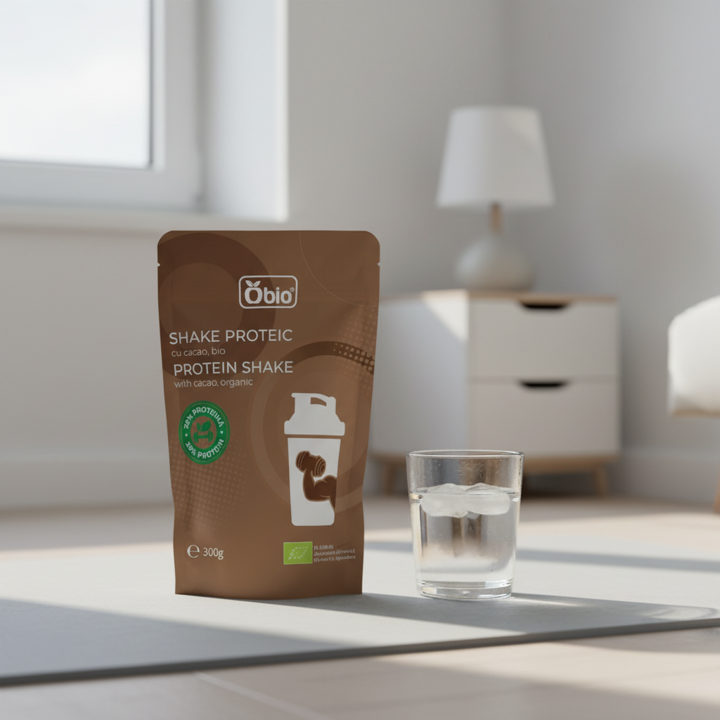 Shake Proteic Bio cu Cacao și Îndulcitor Natural 300g Obio - Sursă Vegetală Premium