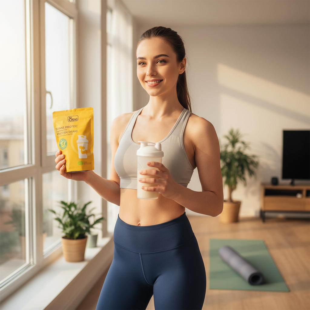 Shake Proteic Bio cu Banane și Proteină din Floarea-Soarelui - Obio 300g 3