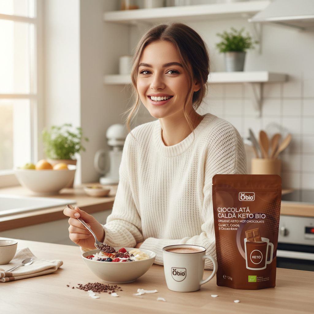 Ciocolată Caldă Keto Bio Obio 125g - Cu MCT, Cocos și Cacao Raw 3