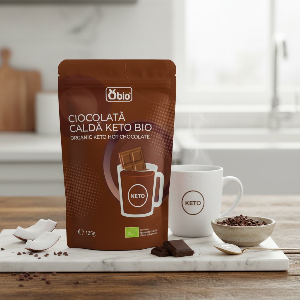 Ciocolată Caldă Keto Bio Obio 125g - Cu MCT, Cocos și Cacao Raw