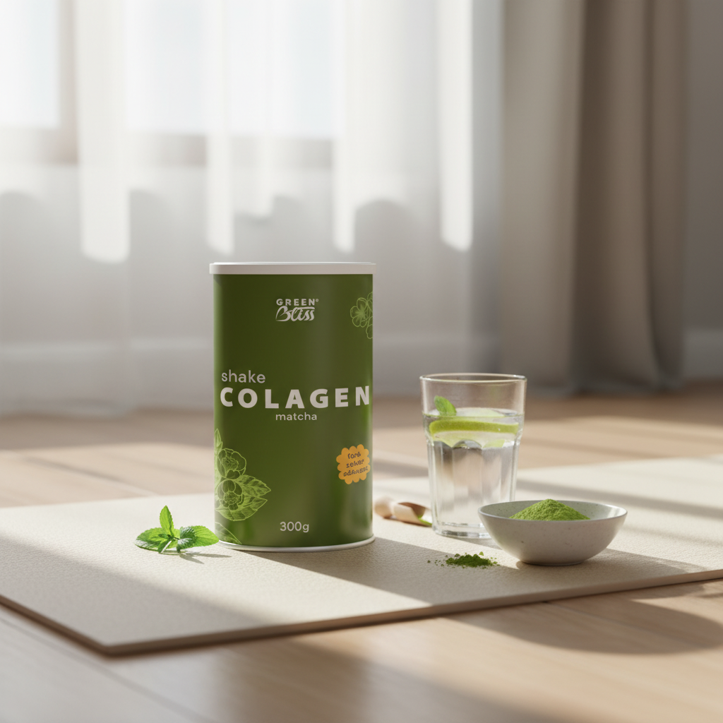 Colagen Shake cu Matcha și Apă de Cocos Green Bliss – Proteina Tinereții pentru Frumusețe și Vitalitate (300g) 2