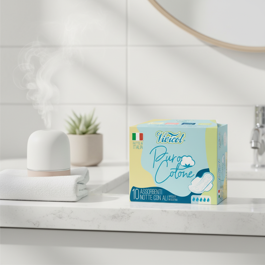 Absorbante de Noapte Vivicot Puro Cotone - 100% Bumbac Hipoalergenic, Protecție 5 Picături 2