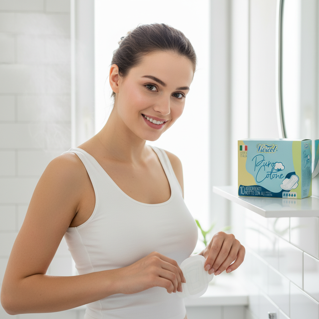 Absorbante de Noapte Vivicot Puro Cotone - 100% Bumbac Hipoalergenic, Protecție 5 Picături 3
