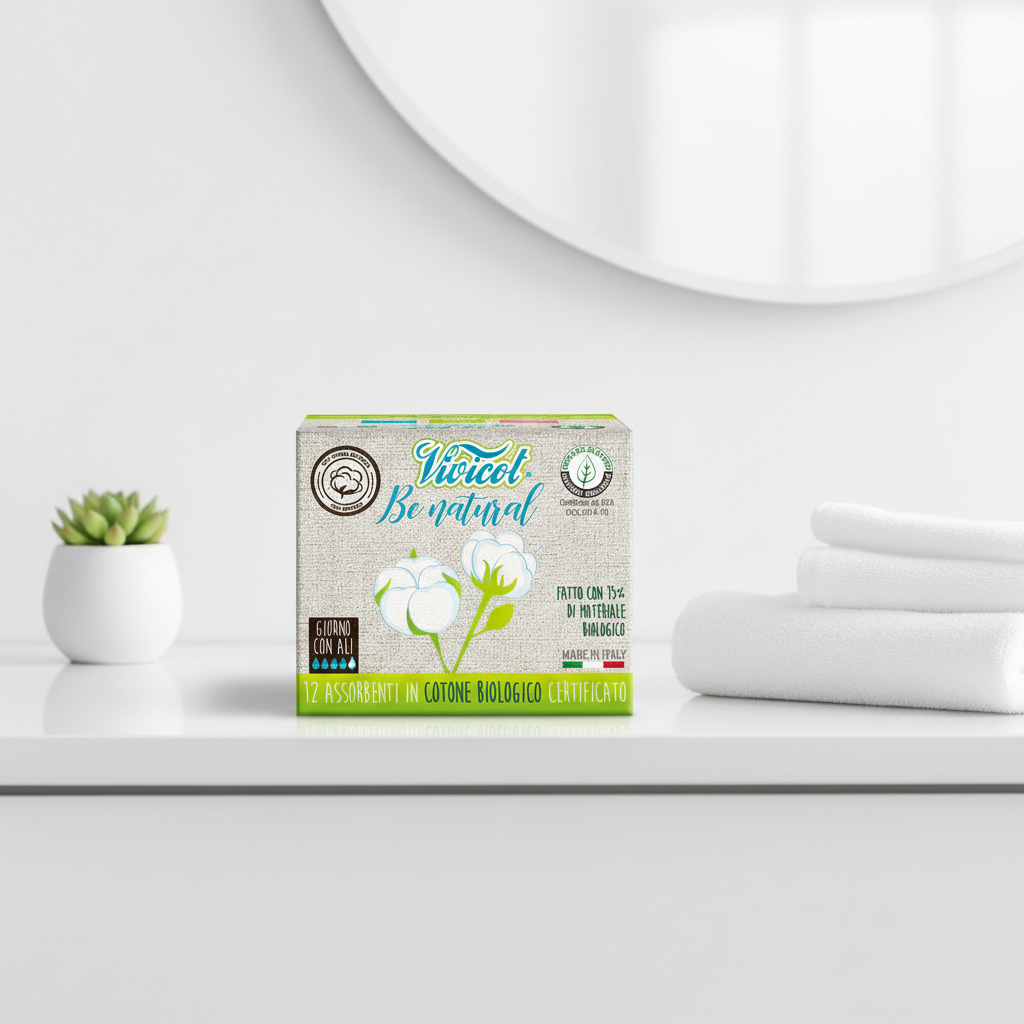 Absorbante de Zi Ultra-Subțiri din Bumbac Organic - Vivicot Be Natural, 12 Bucăți