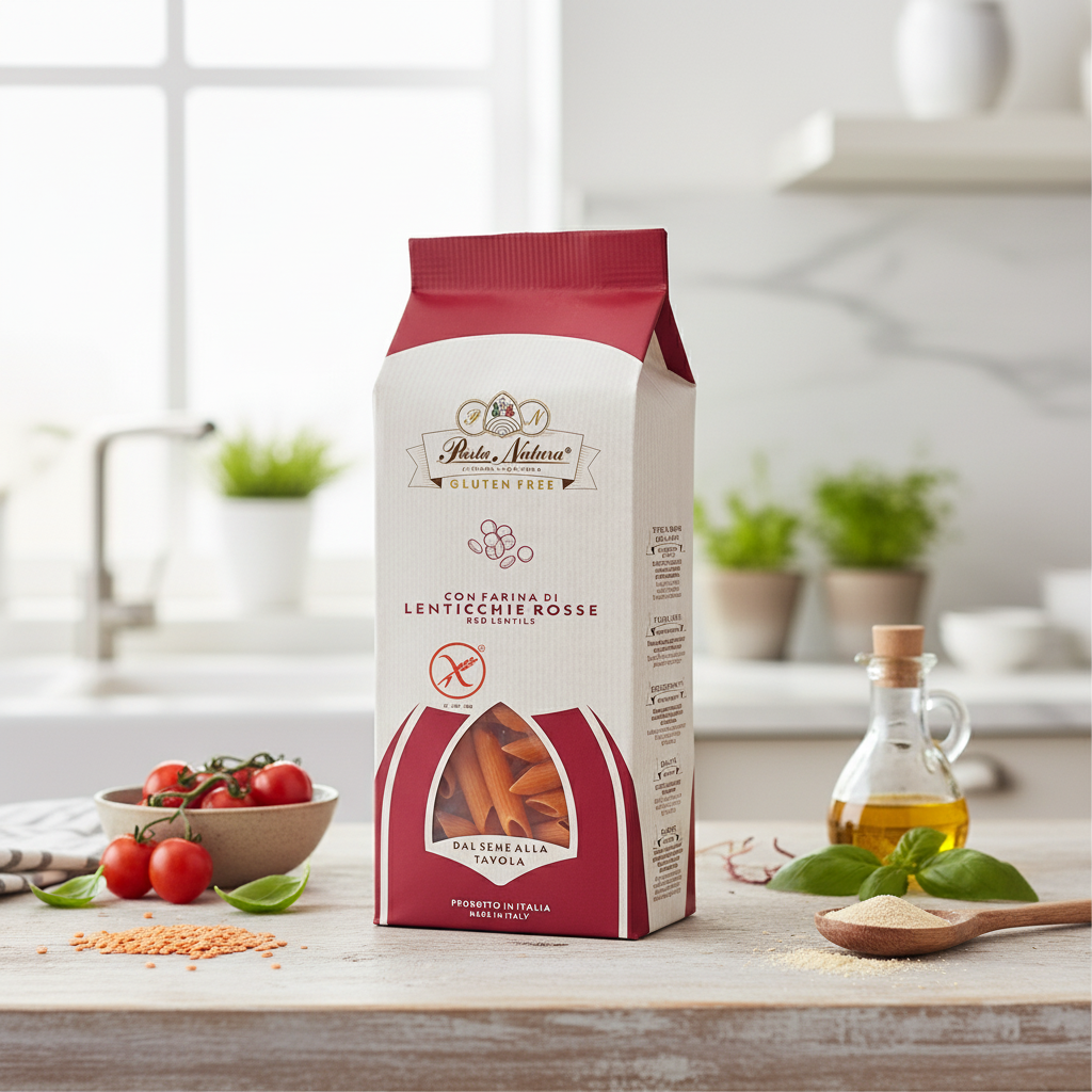 Penne din Linte Roșie Bio Fără Gluten Pasta Natura - Sursă de Proteine Vegane, 250g 2