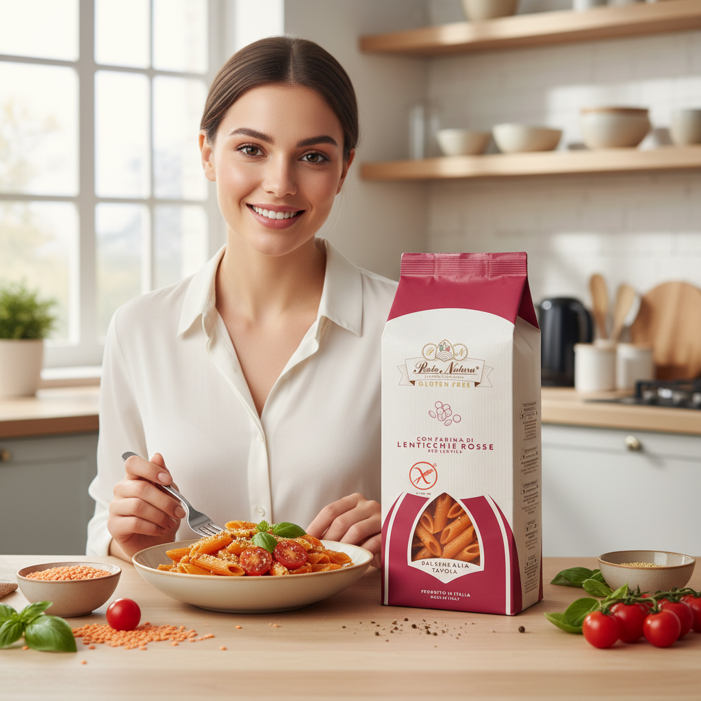 Penne din Linte Roșie Bio Fără Gluten Pasta Natura - Sursă de Proteine Vegane, 250g 3