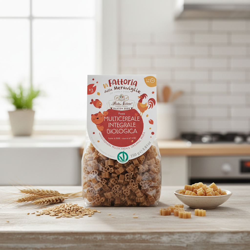 Paste Bio Multicereale Fără Gluten pentru Copii, Forme de Animăluțe 250g - Pasta Natura