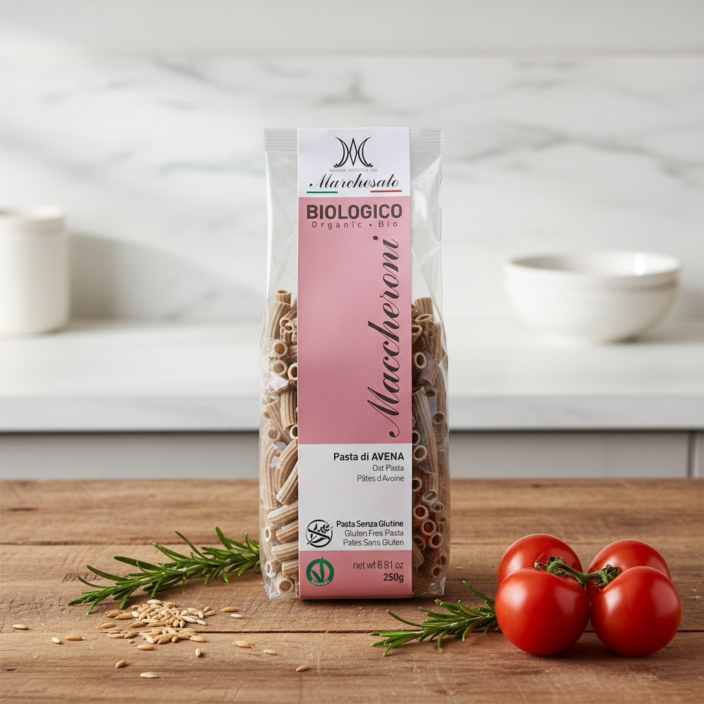 Maccheroni Bio din Ovăz Fără Gluten Marchesato - Paste Artizanale Bogate în Fibre 250g
