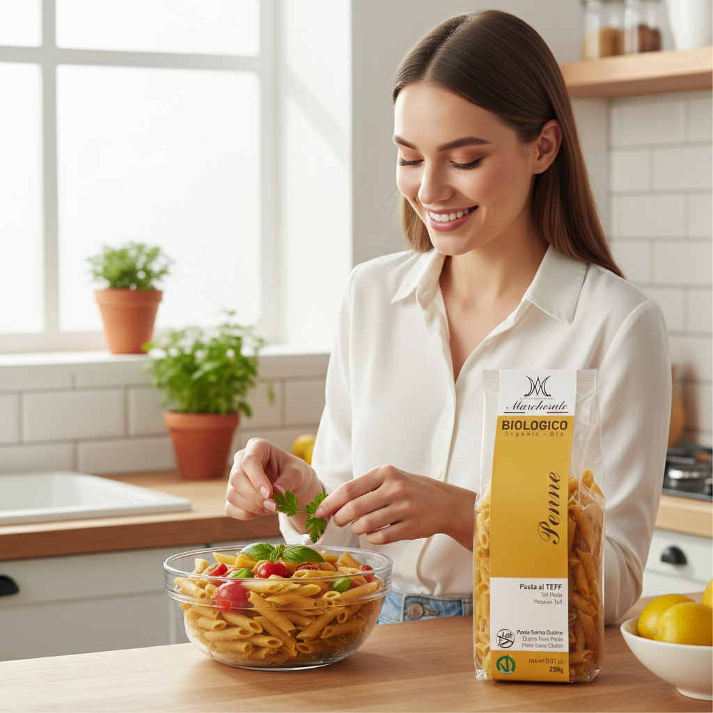 Penne Bio din Teff Fără Gluten Marchesato - Paste Vegane Artizanale 250g 3