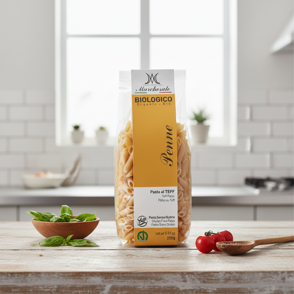 Penne Bio din Teff Fără Gluten Marchesato - Paste Vegane Artizanale 250g