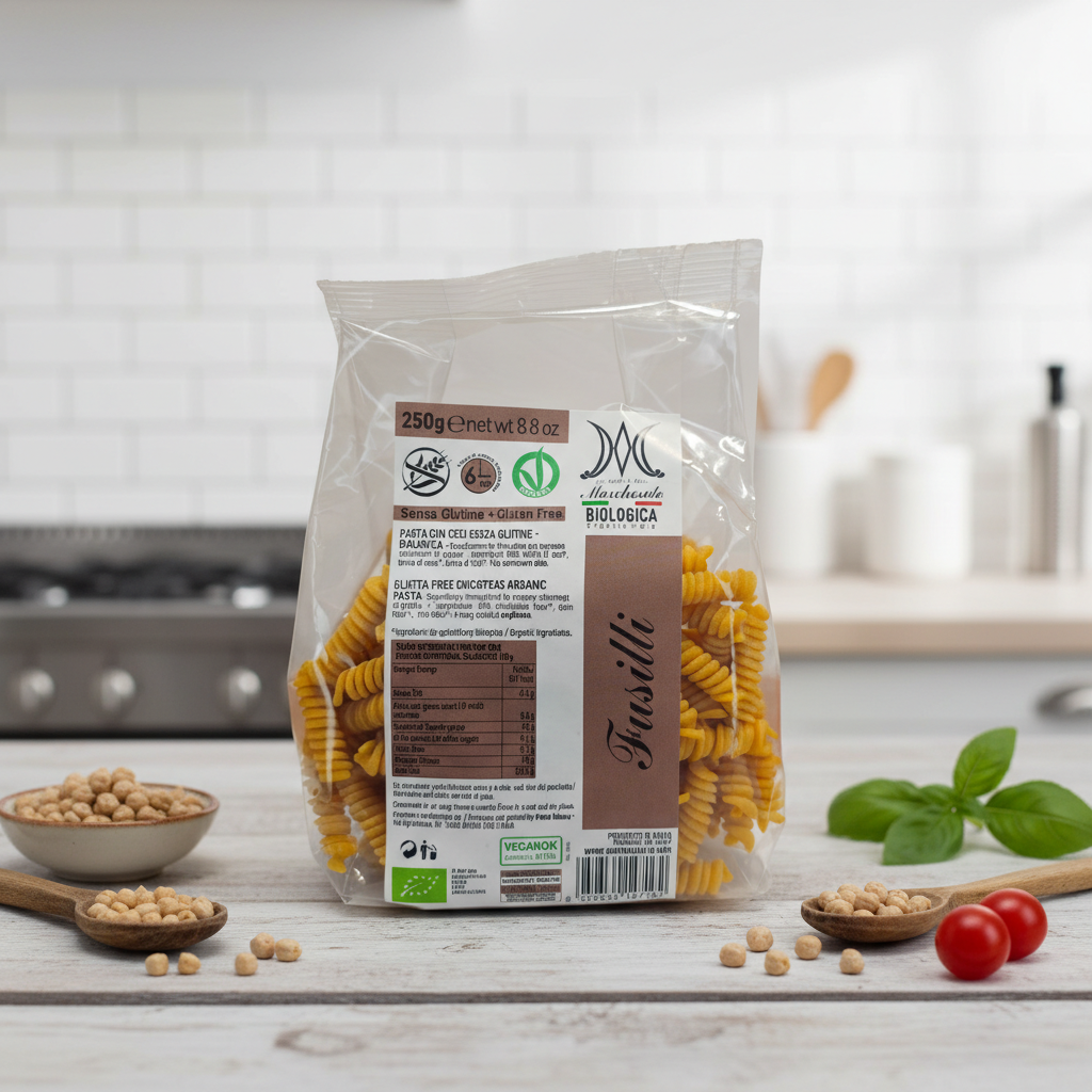 Fusilli din Năut Bio Fără Gluten Marchesato – Sursă Vegetală de Proteine și Gust Autentic Italian (250g)