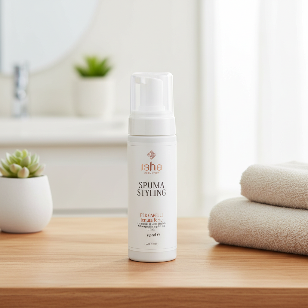 Spumă Styling Naturală pentru Volum și Definire cu Triphala și Ashwagandha Isha Cosmetics - 150ml