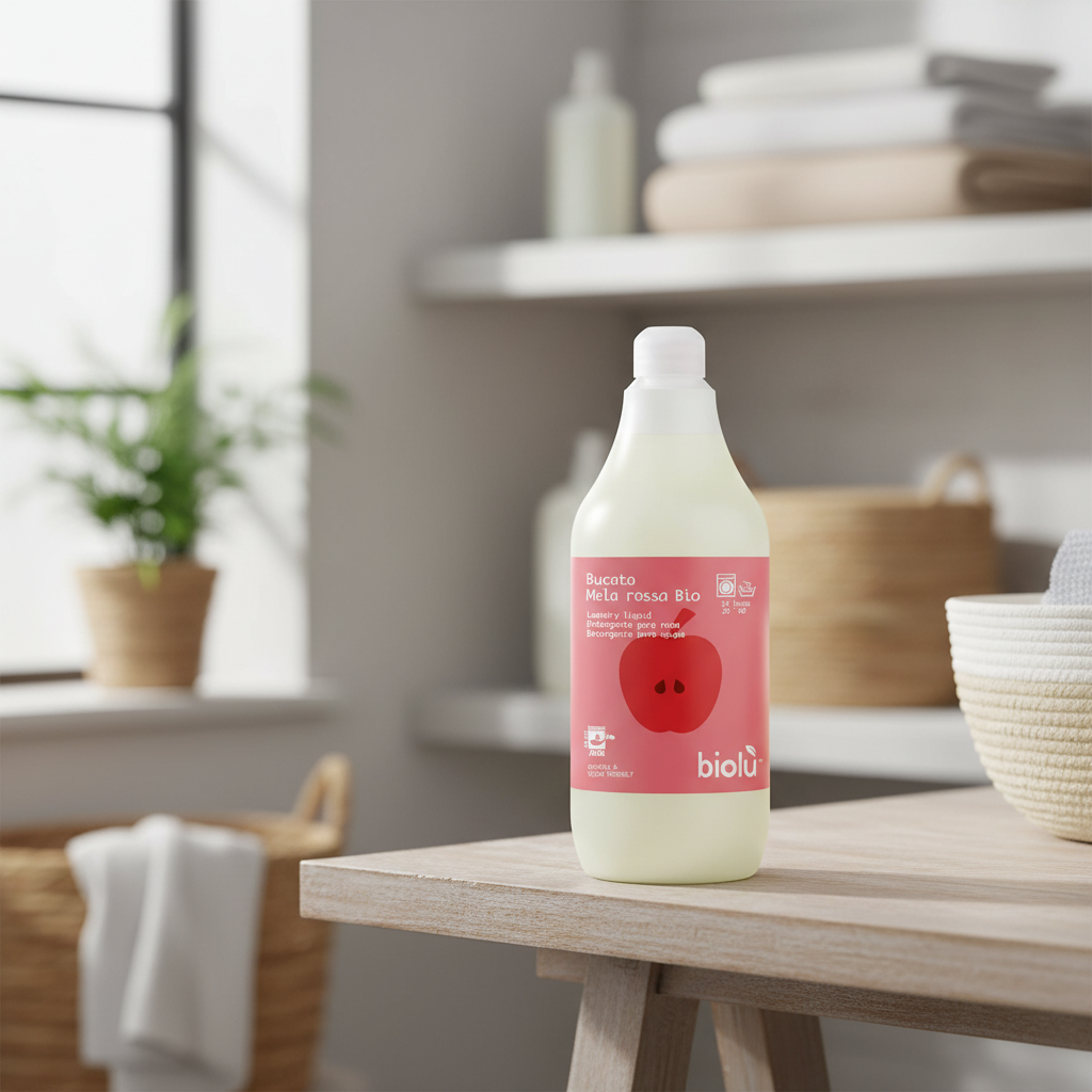 Detergent Lichid Ecologic pentru Rufe Albe și Colorate cu Mere Roșii, 1L, Biolu