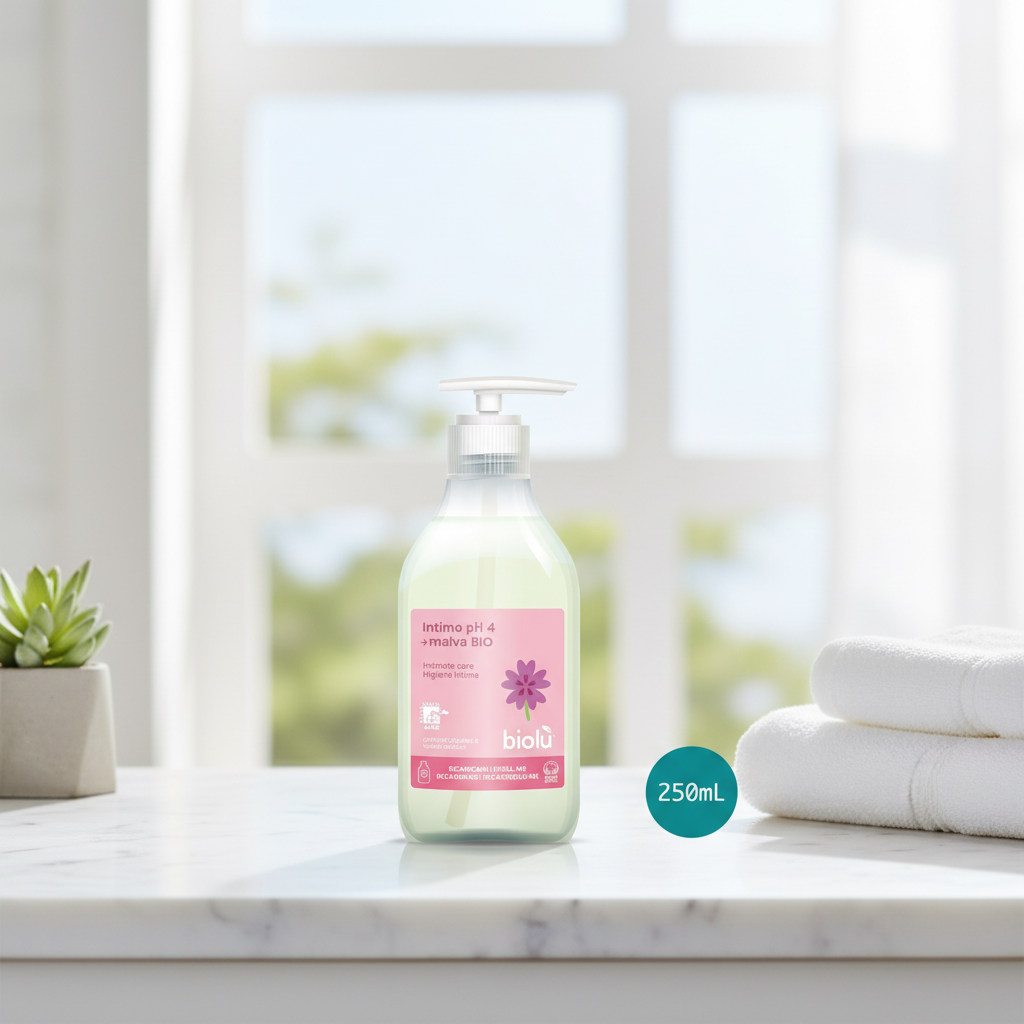 Gel Intim Bio cu Nalbă și Eucalipt - pH 4.0 Echilibrant și Calmant - Biolu 250ml