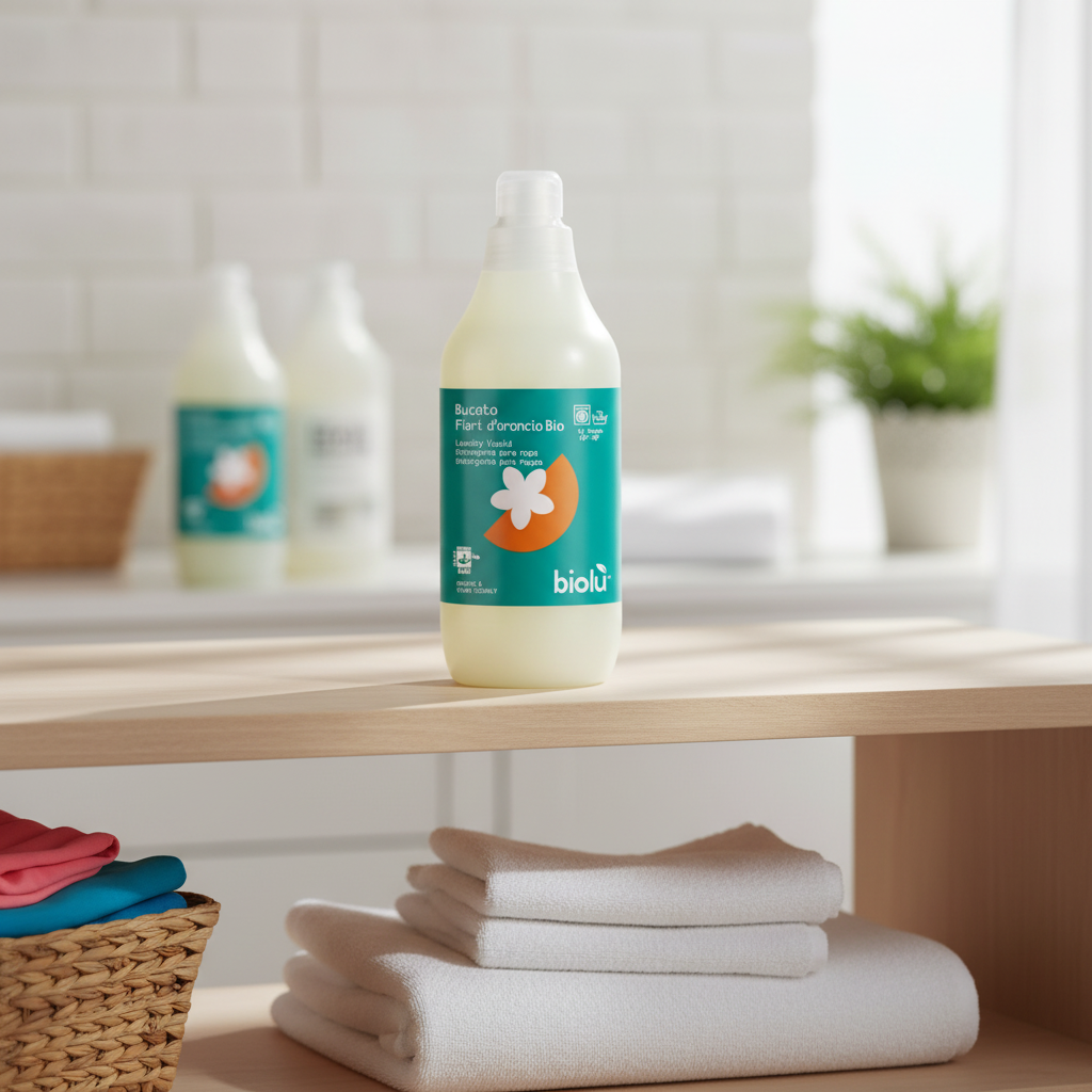Detergent Lichid Ecologic Biolu pentru Rufe Albe și Colorate cu Flori de Portocal, 1L