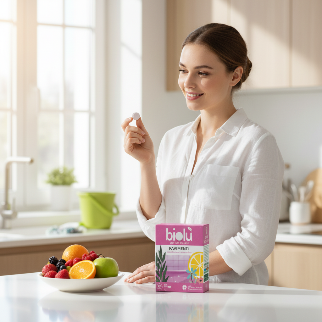 Tablete Solubile Ecologice pentru Pardoseli cu Eucalipt și Lămâie - Biolu 20 buc (Zero Plastic) 3