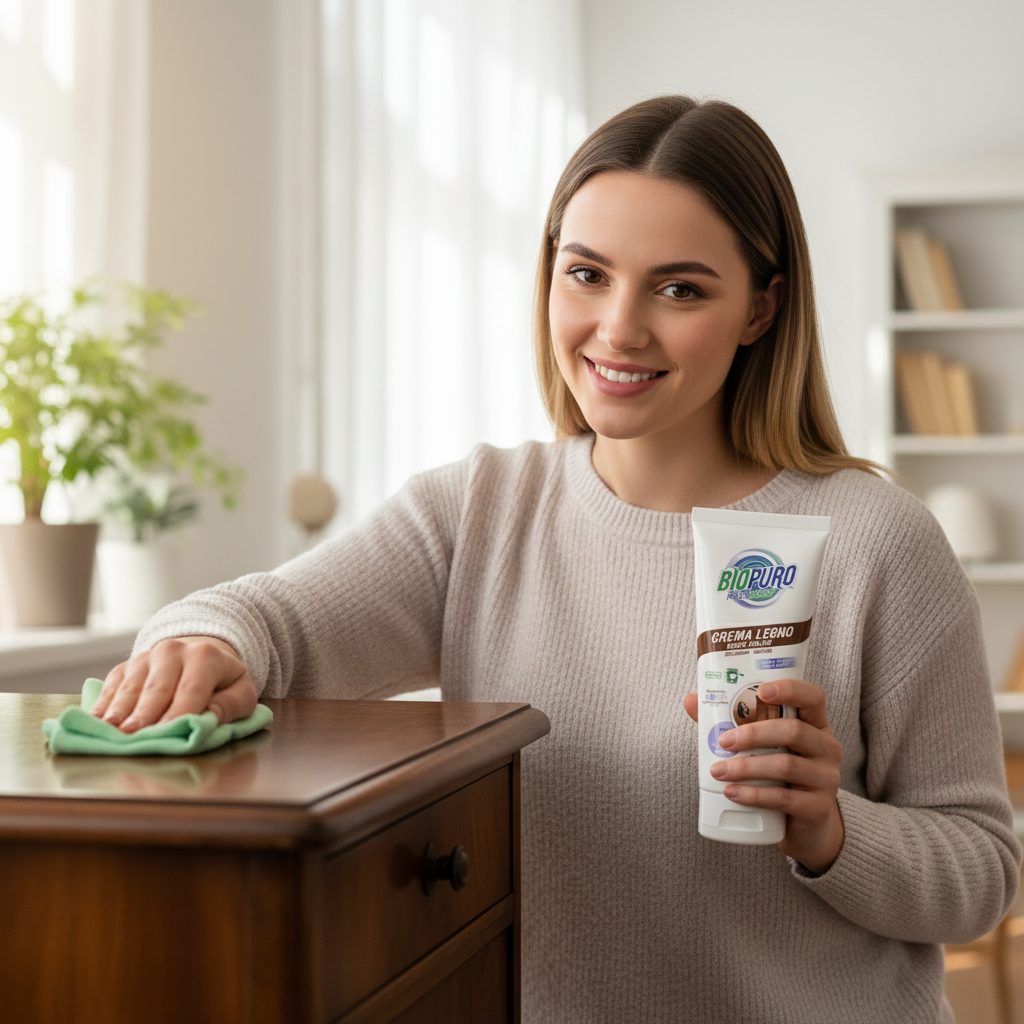 Cremă Ecologică Hipoalergenă pentru Curățarea și Întreținerea Lemnului Biopuro - 200ml - Formulă cu Ulei de Nucă și In 3