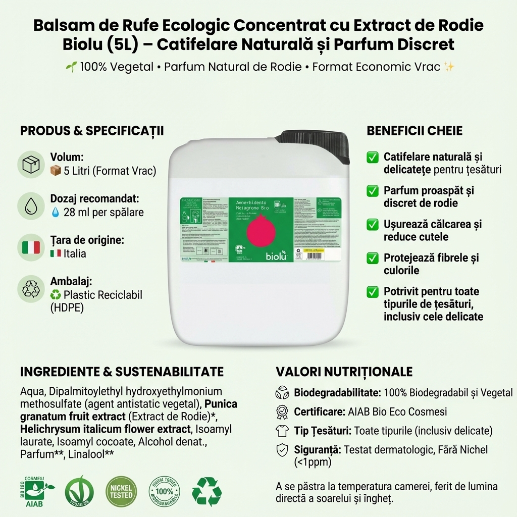 Balsam de Rufe Ecologic Concentrat cu Extract de Rodie Biolu (5L) – Catifelare Naturală și Parfum Discret 4