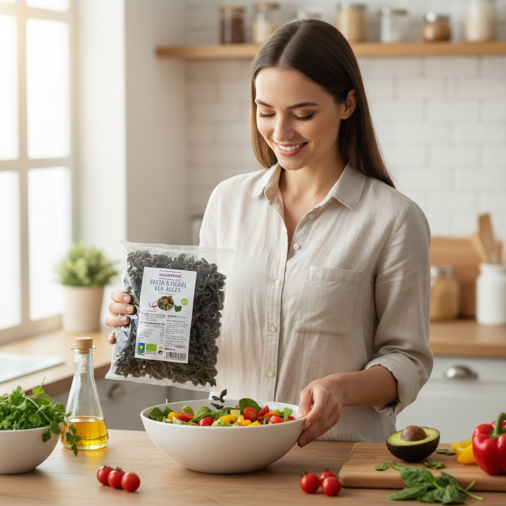 Paste Integrale Bio din Grâu Dur cu Alge Marine și Spirulină - Algamar 250g 3