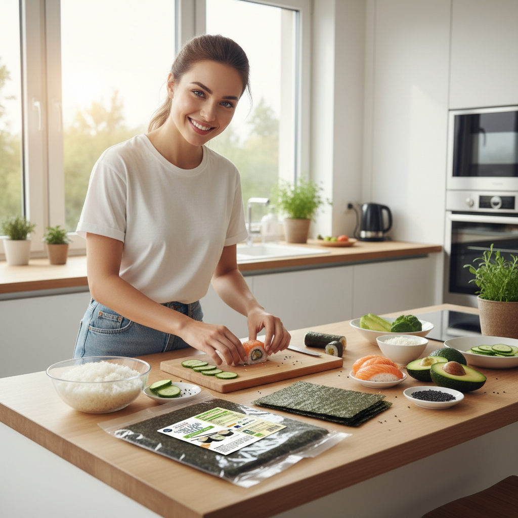 Alge Nori pentru Sushi Bio Algamar – 10 Folii Ecologice, Sălbatice, Bogate în Nutrienți pentru Creații Culinare Autentice 3