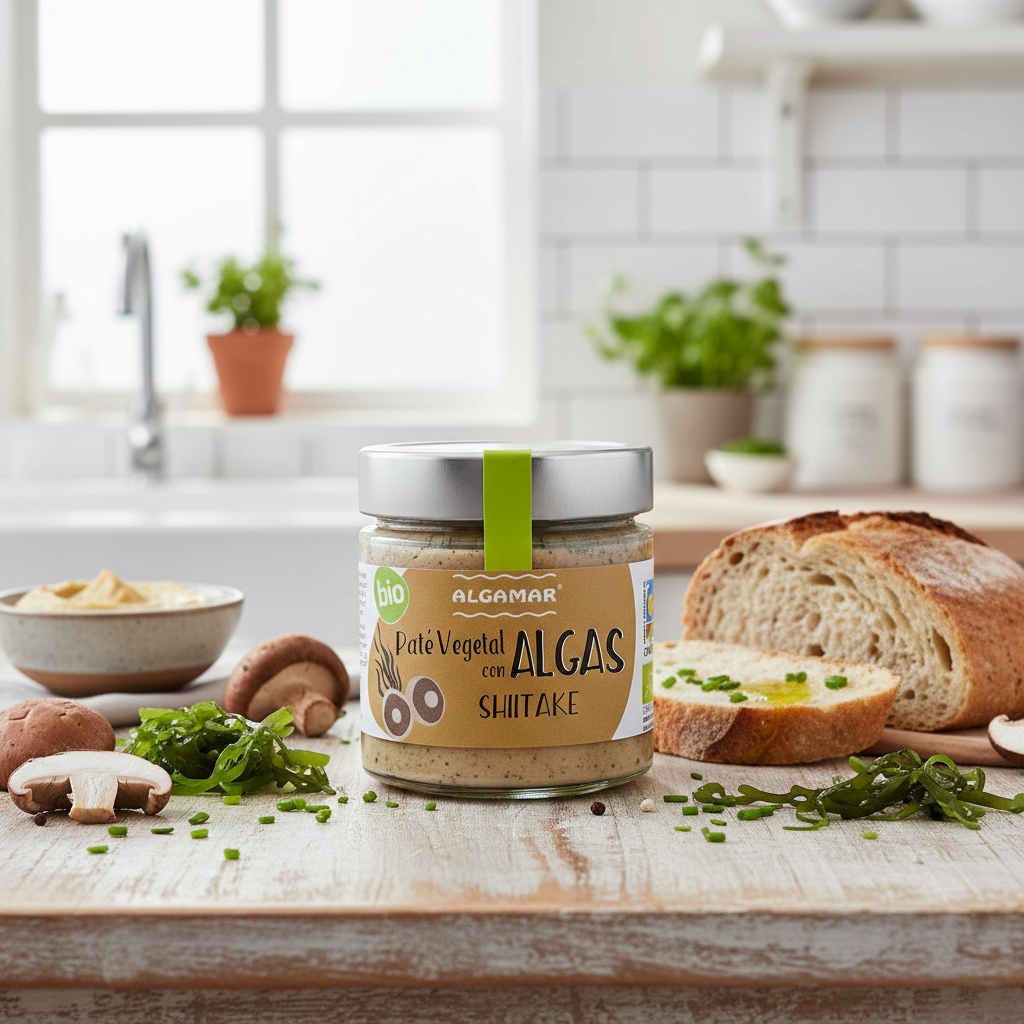 Cremă Tartinabilă Bio cu Alge și Ciuperci Shiitake Algamar - Deliciu Vegan Fără Gluten, 180g 2